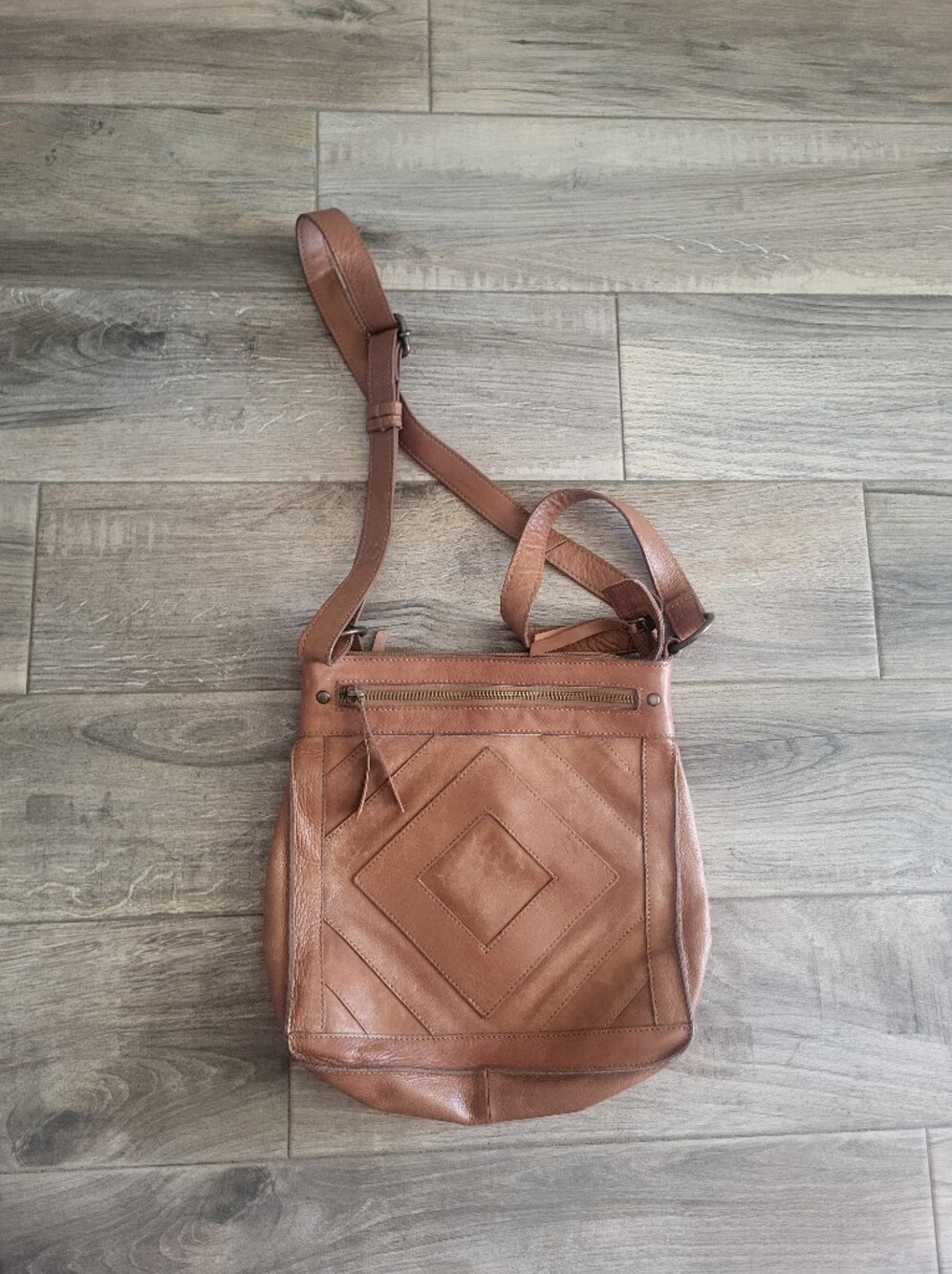Lucky Brand Brown Leather Crossbody Bag Boho